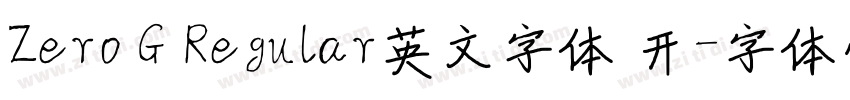 Zero G Regular英文字体 开字体转换
